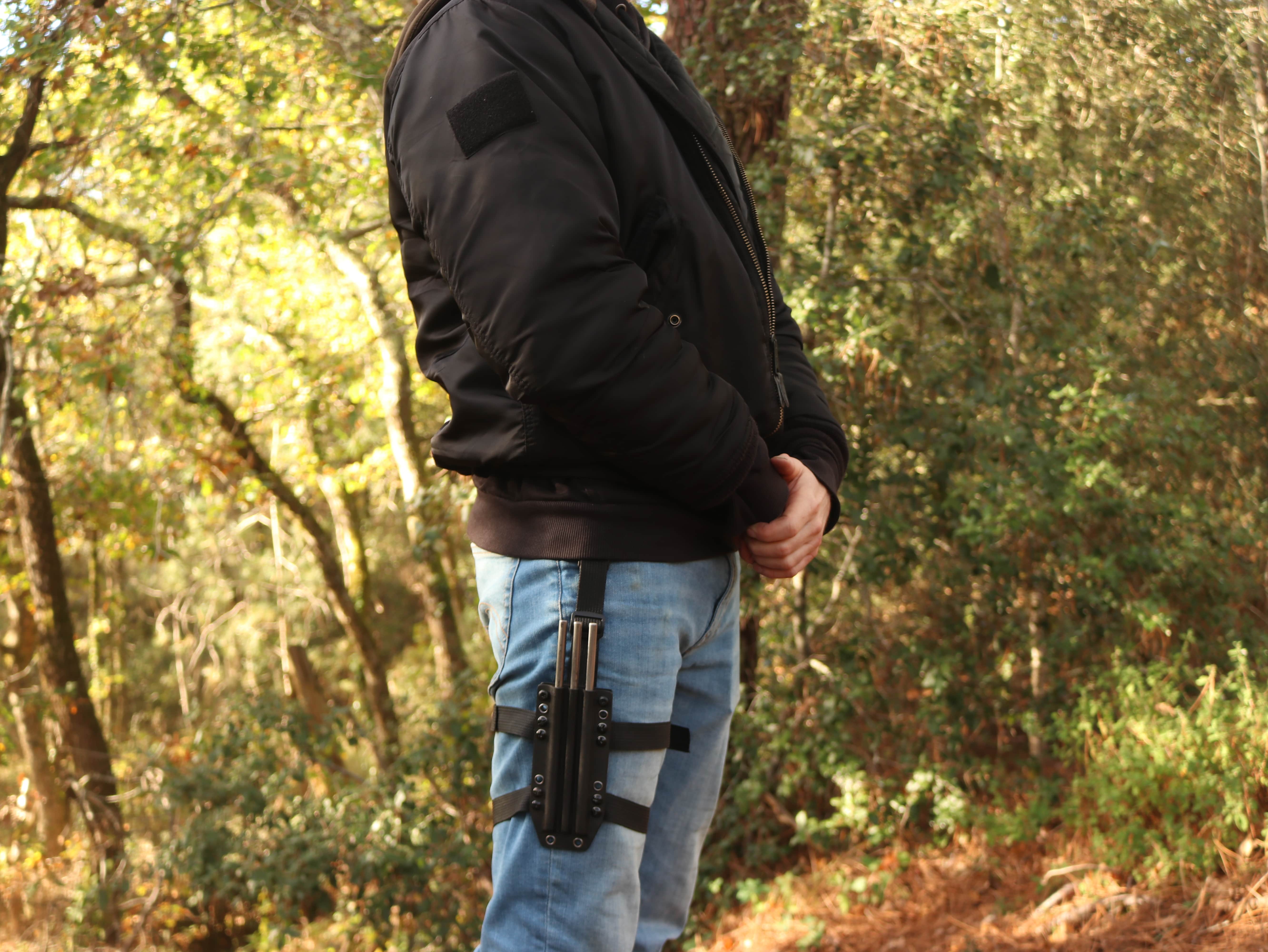 Etuis Kydex bo-shuriken (x3) + sangle de port à la cuisse – Image 8