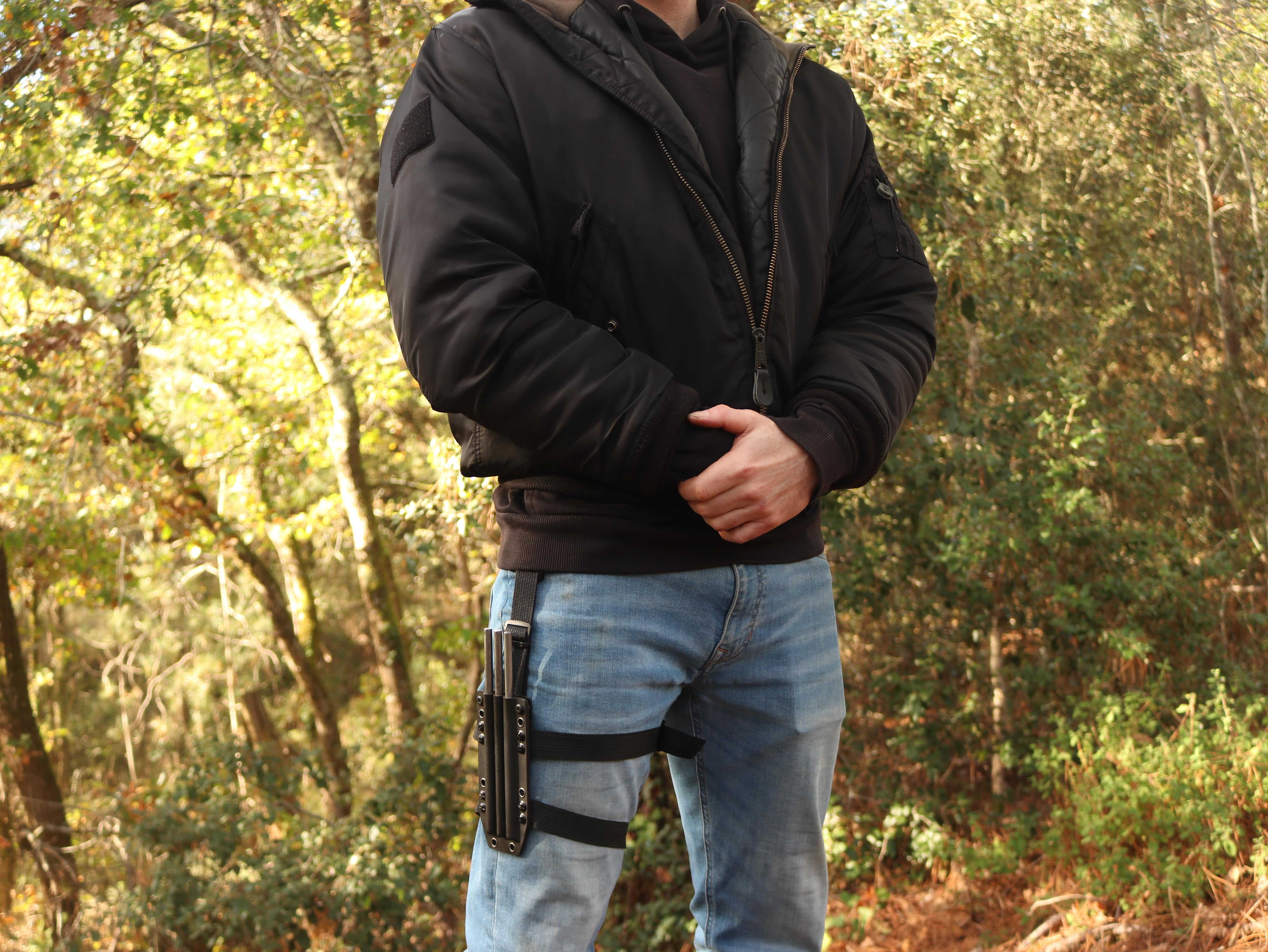 Etuis Kydex bo-shuriken (x3) + sangle de port à la cuisse – Image 9